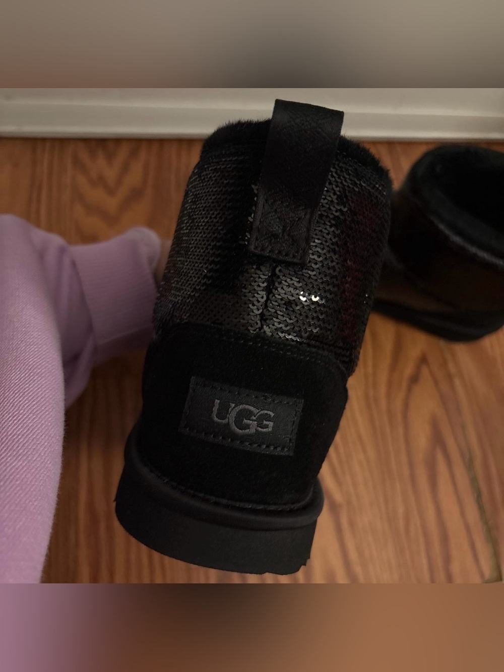 NEW UGGS Black sparkly Classic Short Boots.